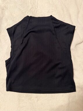 Cider Black Ribbed Boxy Tank
